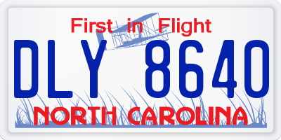 NC license plate DLY8640