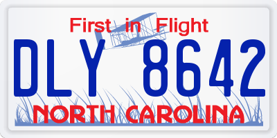 NC license plate DLY8642