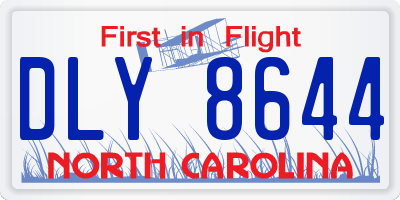 NC license plate DLY8644