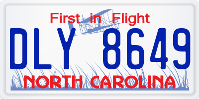 NC license plate DLY8649