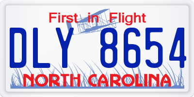 NC license plate DLY8654