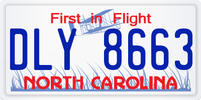 NC license plate DLY8663