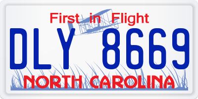 NC license plate DLY8669
