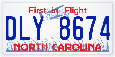 NC license plate DLY8674