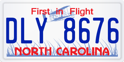 NC license plate DLY8676