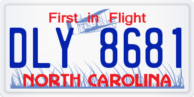 NC license plate DLY8681