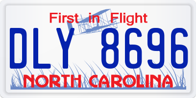 NC license plate DLY8696