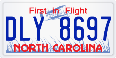 NC license plate DLY8697