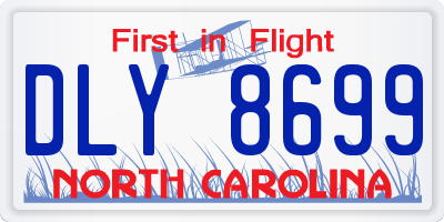 NC license plate DLY8699