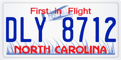 NC license plate DLY8712