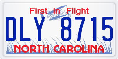 NC license plate DLY8715