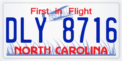 NC license plate DLY8716