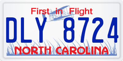 NC license plate DLY8724
