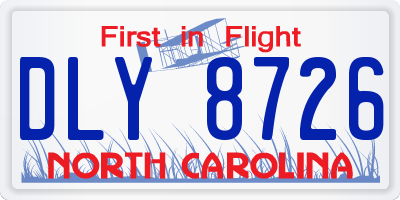 NC license plate DLY8726