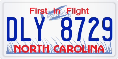NC license plate DLY8729