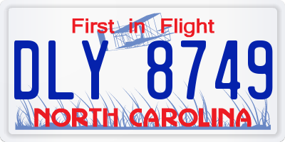 NC license plate DLY8749