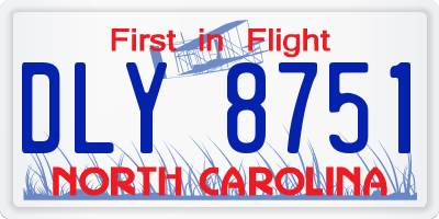 NC license plate DLY8751