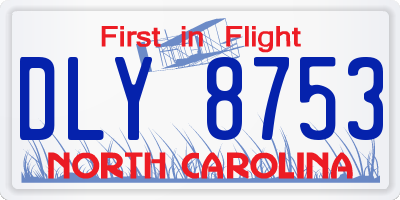 NC license plate DLY8753
