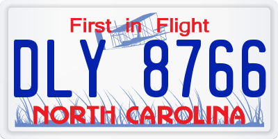 NC license plate DLY8766
