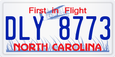 NC license plate DLY8773
