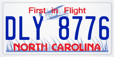 NC license plate DLY8776