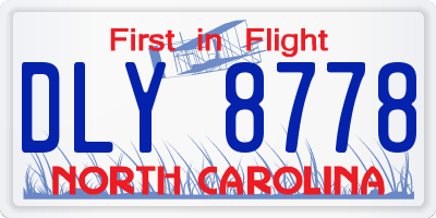 NC license plate DLY8778