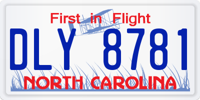 NC license plate DLY8781