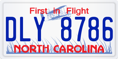 NC license plate DLY8786