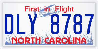 NC license plate DLY8787
