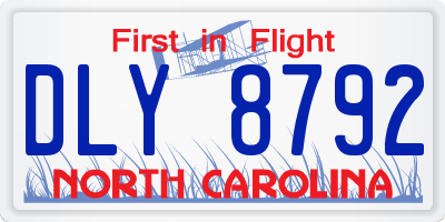 NC license plate DLY8792