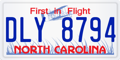 NC license plate DLY8794