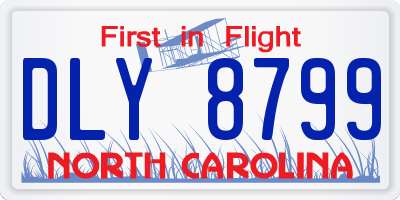 NC license plate DLY8799