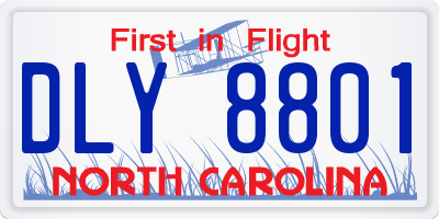 NC license plate DLY8801