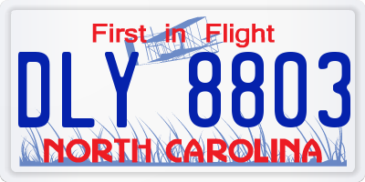 NC license plate DLY8803