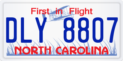 NC license plate DLY8807