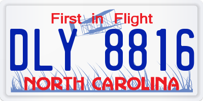 NC license plate DLY8816