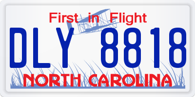 NC license plate DLY8818