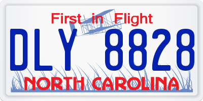 NC license plate DLY8828