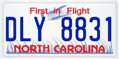 NC license plate DLY8831