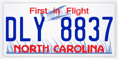 NC license plate DLY8837