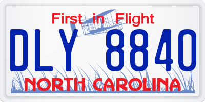 NC license plate DLY8840
