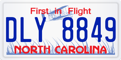 NC license plate DLY8849