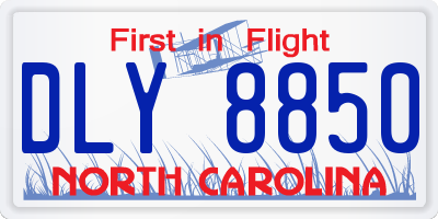 NC license plate DLY8850
