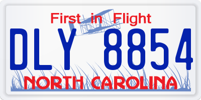 NC license plate DLY8854