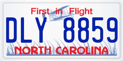 NC license plate DLY8859