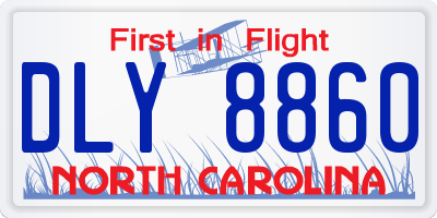 NC license plate DLY8860