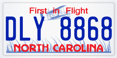 NC license plate DLY8868