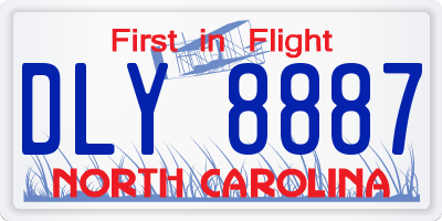 NC license plate DLY8887