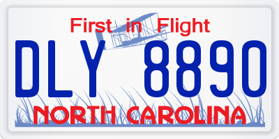 NC license plate DLY8890