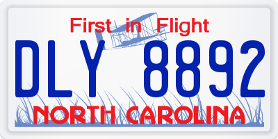 NC license plate DLY8892